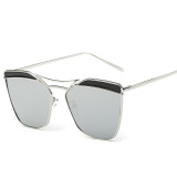 2017 Newest Brand Designer Cat Eye Mirror Sunglasses Women Twin-Beams Stylish Fashion Flat Plane UV400 Sun Glasses 99001