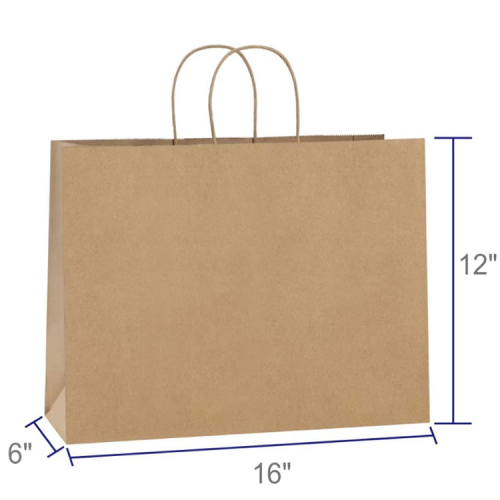 Customized Logo Shopping Food Brown Gift Kraft Paper Bags With Twisted Handle