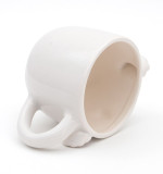 Custom logo ceramic cute 3d animal face shaped coffee mugs