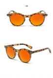 Classic Rivets Women Brand Designer Round Mirrored Lens Sunglasses 83001