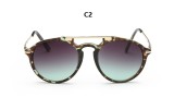 Fashion Cat Eye Sunglasses Women Vintage Semi-Rimless Sun Glasses Inspired Round Circle Sunglass 84301