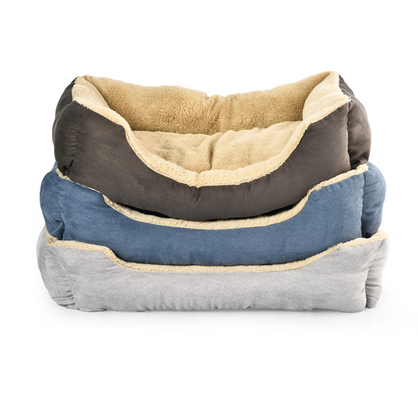 Large Soft Short Plush Faux Suede Fabric Pet Sofa Warm Detachable Dog Bed