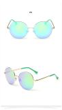 Vintage Fashion Round Sunglasses For Big Face Women Circle Metal Reflective Mirror Sun Glasses For Ladies Oculos Feminino 120201
