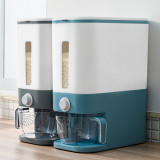 Eco Friendly BPA Free Automatic Kitchen Glass  Bucket Rice Bin Cereal Grain Plastic Storage Container Container Rice Dispenser