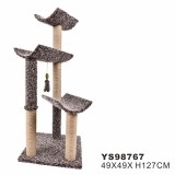 Wild Style Plush Pet Jumper Sisal Post Feather Scratching Toy Cozy Cat Furniture