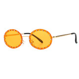 Superhot Eyewear 27033 oval Frame lady rhinestone round shape 2019 new design sunglasses