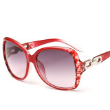 Fashion Brand Designer Women Sunglasses Ladies Beautiful Colorful Floral Frame Oversized Sun Glasses Mirror Shades Oculos 108501