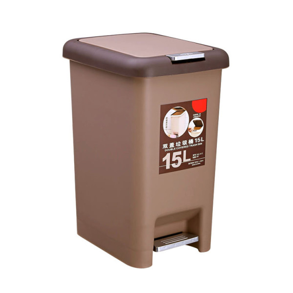 2019 Popular office plastic square in-tank foot pedal waste bin