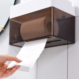 New  design no drill wall mounted adhesive plastic tissue paper box
