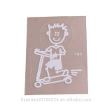 Anti UV color fading resistant white ink printing clear vinyl my family car body window tattoo sticker