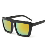 Fashion Vintage Square Frame Flat Top Big Frame Sunglasses Women Men Unisex Sun Glasses Eyeglasses Oculos de sol 109601