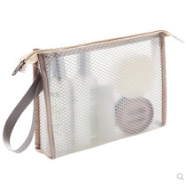 Promotional New Mesh pouch customized Cosmetic Clear Makeup Bag toiletries bag