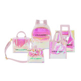 2020 fashion  Large Capacity Good Quality TPU  PVC Laser  Makeup Bag Cosmetic Bag beach bag