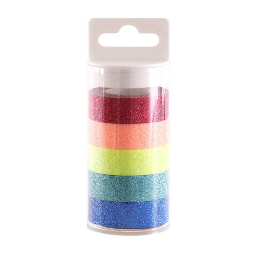 Coutom Printed Reflective Glitter 5PCS Washi Tape Set Journal Notebook Stickers Planner Accessory