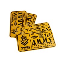 Private printed yellow outdoor UV resistant army tactical series advertising decal sticker