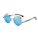 Superhot Eyewear 10861 Wholesale Gothic Round Metal Steampunk Sunglasses