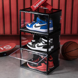Clear Transparent Display Sound Control Stackable Acrylic Sneaker Side Open Magnetic Led Shoe Box Light
