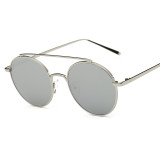 Metal frame Round fashion brand designer Sunglasses for Women Cool mirror colorful uv400 brand oculos de sol 100001