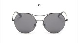 Metal Frame Round Fashion Colorful UV400 Brand Designer Sunglasses For Women Cool Mirror Oculos De Sol 120401