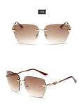 Luxury Ladies Oversize Sunglasses Women Big Rimless Square Shades Crystal Sun Glasses Female Driving Goggles Oculos 87801