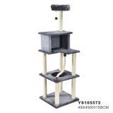 Modern Elegance Tall Pet Furniture Plush House Sisal Sractching Post Rope Hanging Toy Fashion Cat Tree