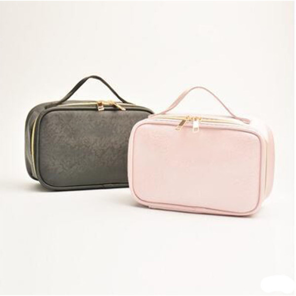 Small PU leather  cosmetic train bag cosmetic organizer case makeup bag