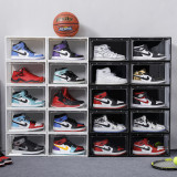Custom Stackable Display Giant Clear Transparent Drop Front Acrylic Basketball Plastic Storage Shoe Sneaker Box With Magnet