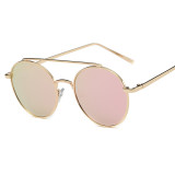 Metal frame Round fashion brand designer Sunglasses for Women Cool mirror colorful uv400 brand oculos de sol 100001