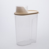 BPA Free Clear Pantry Organization Kitchen Rice Dispenser Grain Flour Plastic Food Storage Container With Measuring Cup