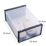 Popular New  Wholesale Custom Large Mens Clear Drop Front Door Open Stack Cabinet Storage Hard Plastic Plain Shoe Box Organizer