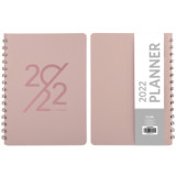 2022 Unique Rose Gold Quotes Design Custom Journal Pink PU Leather Cover Semi-concealed Wiro Planner Notebook