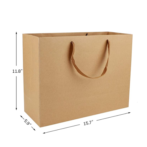 Luxury printing professional supplier personalized logo printing brown kraft paper bag with handle for gift package