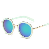 Fashion Sunglasses Round Style Women Sun glasses Mirrored Brand Design Points Women Mirror Eyewear UV400 Oculos De Sol 104501