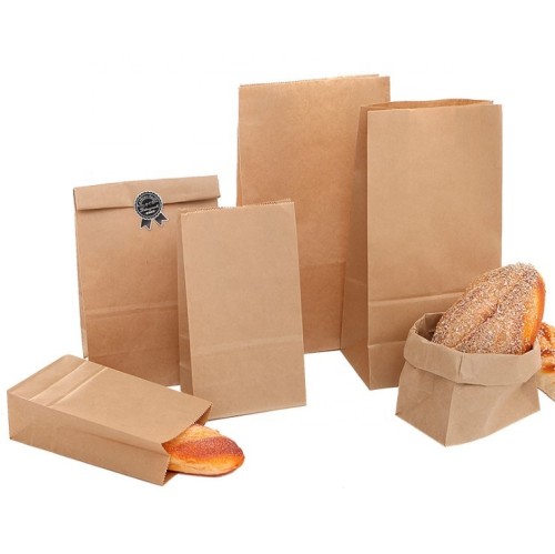 Wholesale recyclable paper box bread nuts snack packaging takeaway bag