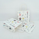 Fashion and handmade custom printed white gift paper bag