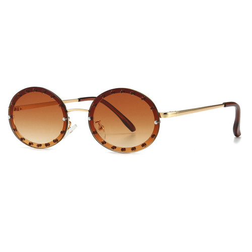 Superhot Eyewear 27033 oval Frame lady rhinestone round shape 2019 new design sunglasses