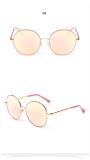Vintage Fashion Round Sunglasses For Big Face Women Circle Metal Reflective Mirror Sun Glasses For Ladies Oculos Feminino 120201