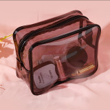 Hotsales wash gargle transparent waterproof bag  swimming bag pvc travel cosmetic bag