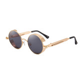 Superhot Eyewear 10861 Wholesale Gothic Round Metal Steampunk Sunglasses
