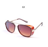 Superhot Male Steampunk Sunglasses Tony Stark Retro Vintage Eyewear Men Steampunk Sun Glasses UV400 oculos de sol 10208