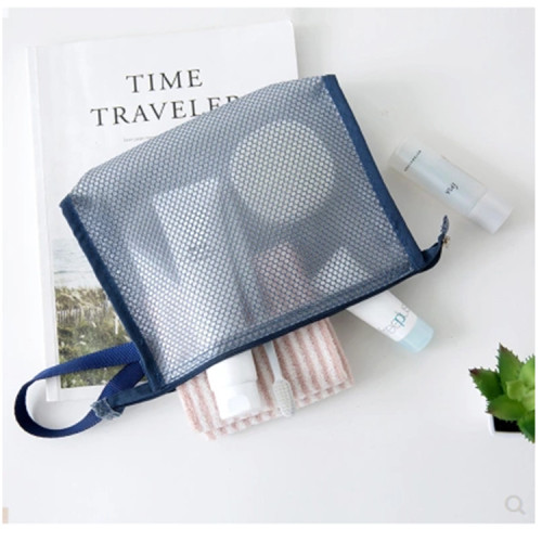 Promotional New Mesh pouch customized Cosmetic Clear Makeup Bag toiletries bag