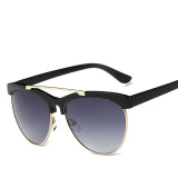 Sunglasses Women Newest Brand Designer Alloy Temple Semi-Rimless Frame Sun Glasses UV400 Vintage 92101