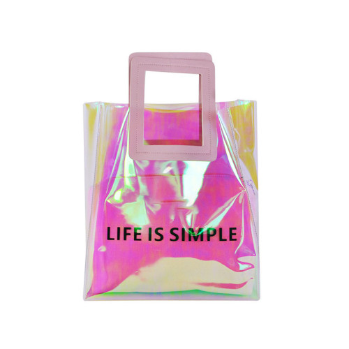 2020 fashion  Large Capacity Good Quality TPU  PVC Laser  Makeup Bag Cosmetic Bag beach bag