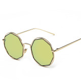 Metal Frame Sunglasses For Women's Sunglasses Octagon Reflective Mirror Hipster Restoring Ancient Ways Round Sunglasses 89101