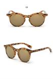 Classic Rivets Women Brand Designer Round Mirrored Lens Sunglasses 83001