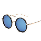 Restore Ancient Ways Round Sunglasses For Women Brand Designer Sunglasses Coating Half Moon 104301