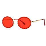 Superhot Eyewear 27033 oval Frame lady rhinestone round shape 2019 new design sunglasses
