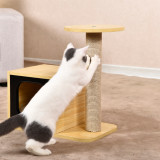 Pet Kitty Furniture Cat Tree With Sisal Post Hiding Condo