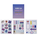 Custom Design A4 A5 A6 Adhesive Gold Foil Kiss Arts Crafts Cut Sheets Book Accessories Planner Stickers