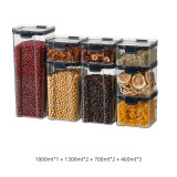Clear Glass  Kitchen Organize Pantry  Fridge Organizer  Plastic Food Storage Jars Set Storage Bottles With Lids